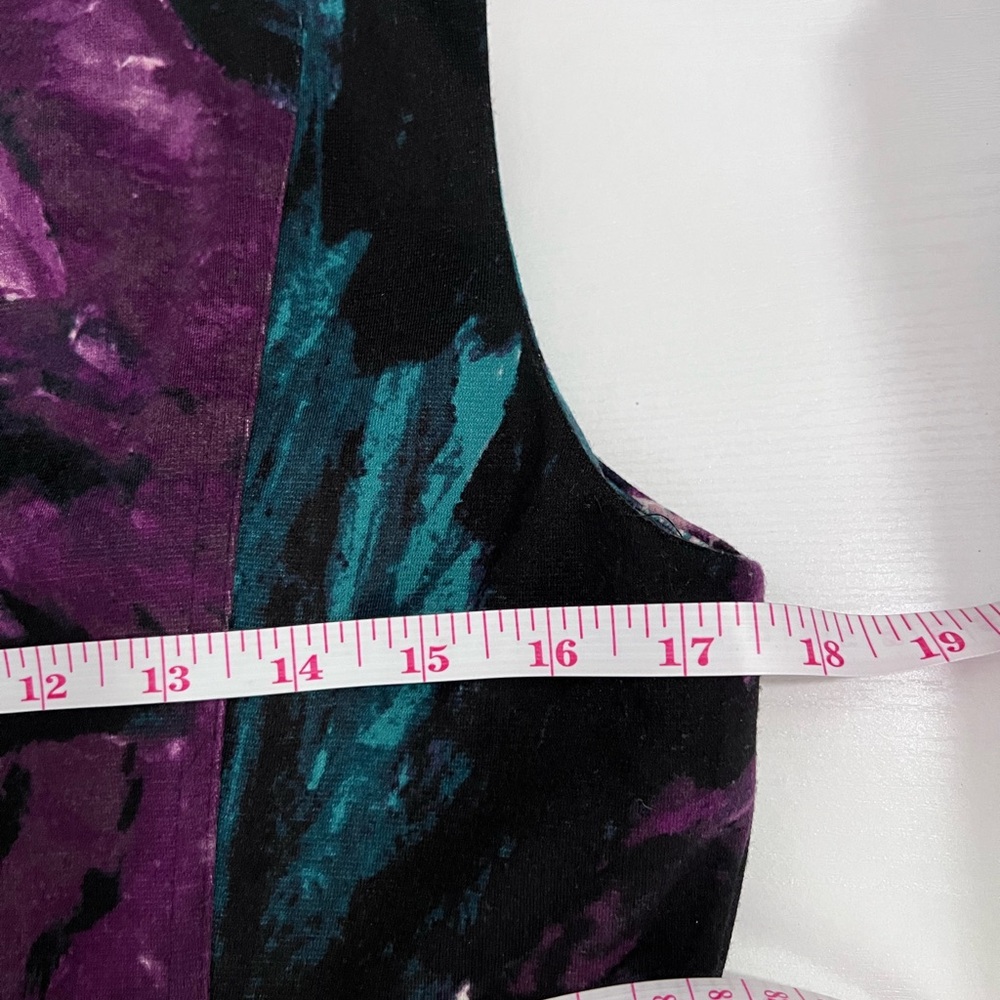 CALVIN KLEIN Women’s Dress Purple Floral Sleeveless Knee Length Sheath Sz M/P - Picture 4 of 9